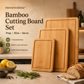 moravexlinta™ Bamboo Cutting Board Set with Juice Grooves