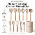 moravexlinta™ 12-Piece Modern Silicone Kitchen Utensil Set