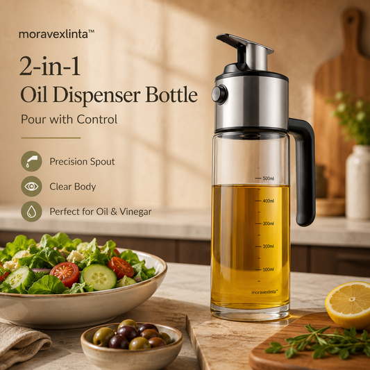 moravexlinta™ 2-in-1 Oil Dispenser and Pouring Bottle