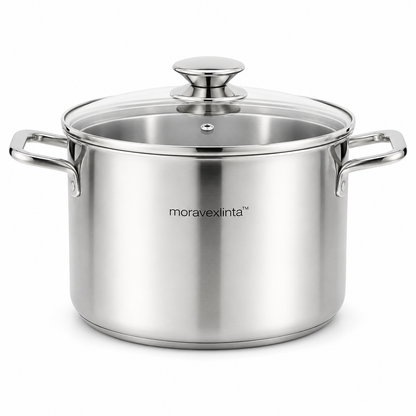 moravexlinta™ 6-Quart Stainless Steel Stock Pot with Glass Lid