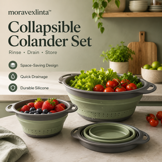 moravexlinta™ Collapsible Silicone Colander Set