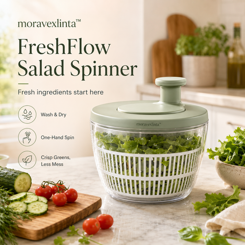 moravexlinta™ FreshFlow Salad Spinner Fresh Food Deserves a Better Start
