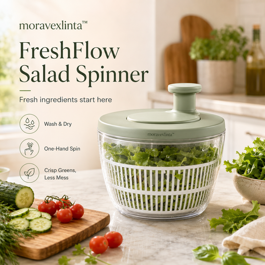 moravexlinta™ FreshFlow Salad Spinner Fresh Food Deserves a Better Start